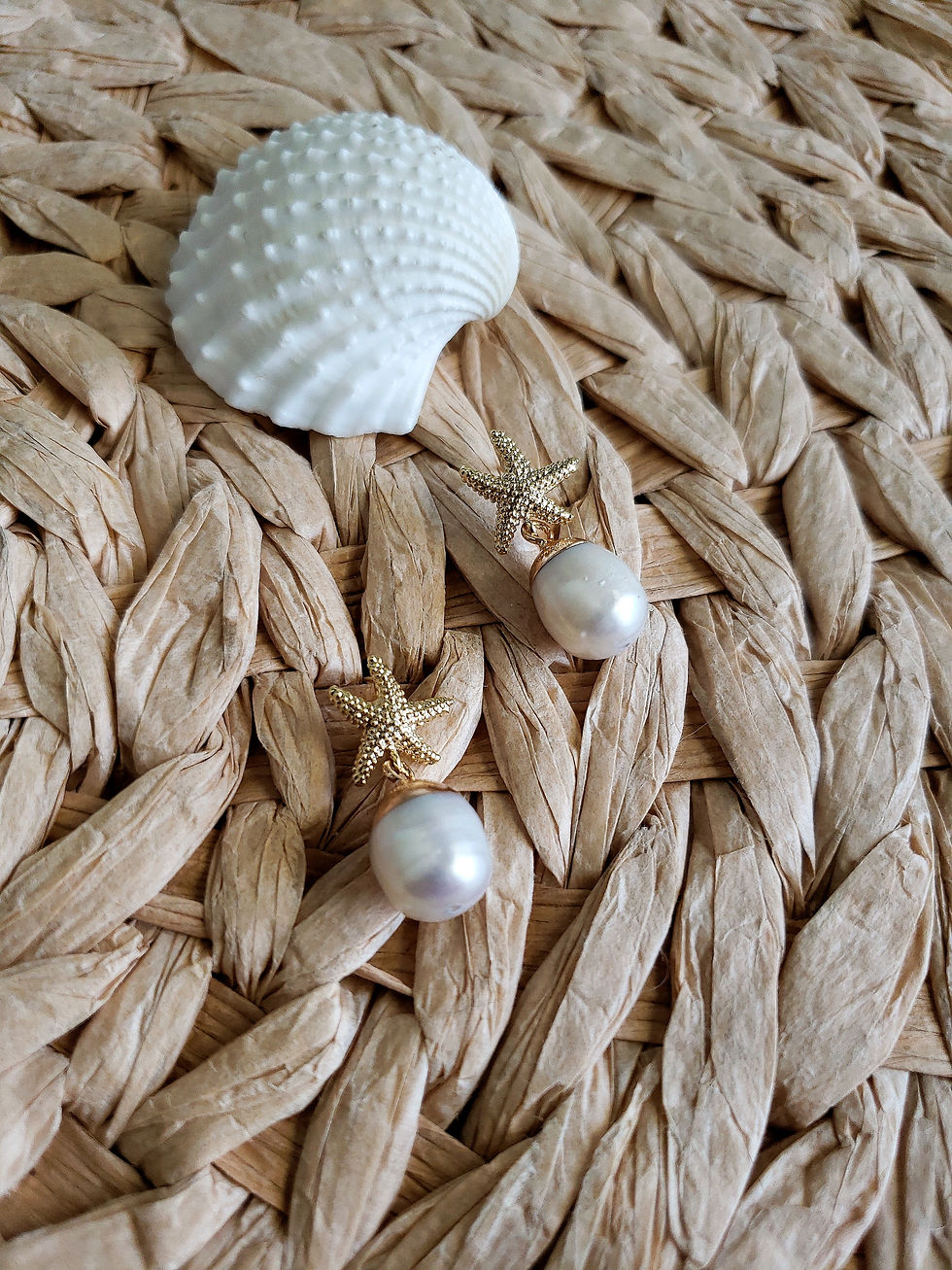 Thumbnail: Starfish Pearl Drop Earrings