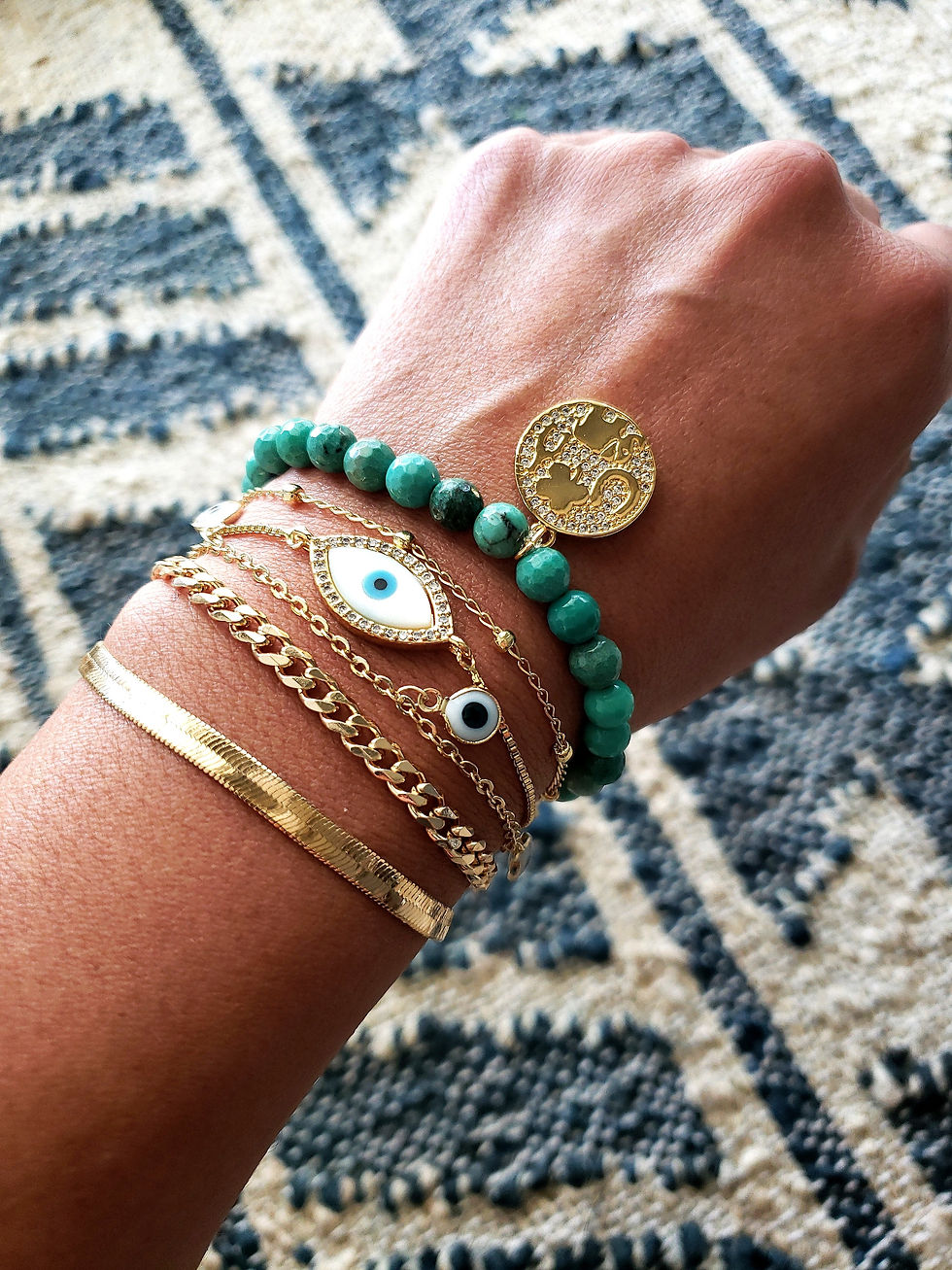 Thumbnail: Chrysoprase Talisman Bracelet Wholesale