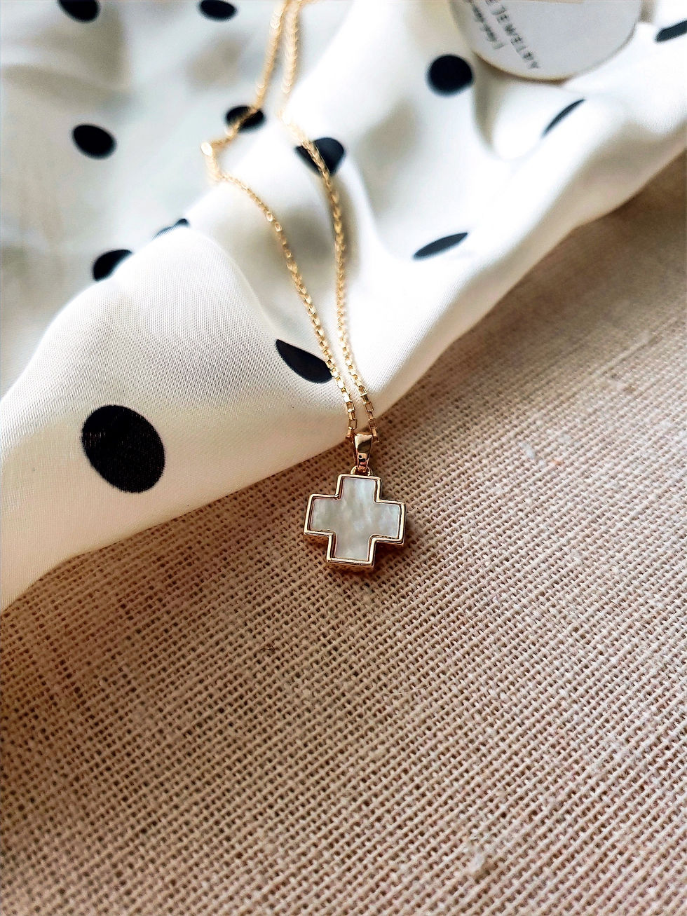Thumbnail: Mother of Pearl Cross Necklace Wholesale