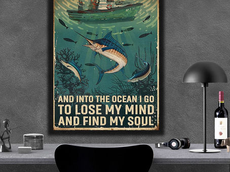 New - Swordfishing And Into The Ocean I Go To Lose My Mind And Find My Soul poster, canvas