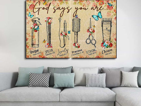 Buy - Hairdresser God Says You Are Unique Special Lovely Prcious Strong Chosen Horizontal poster
