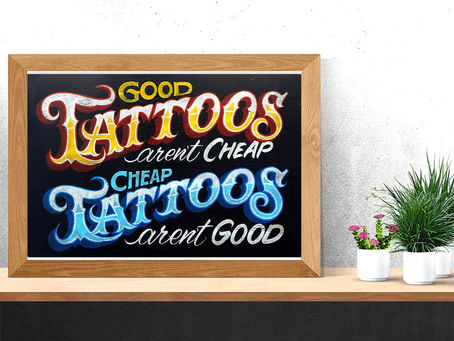 Tattoos Good Tattoos Aren't Cheap Cheap Tattoos Aren't Good Horizontal poster, canvas