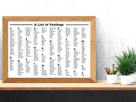Social Worker A List Of Feelings Horizontal poster, canvas