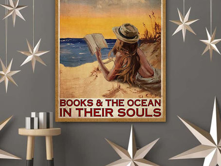 Buy - Some Girls Are Just Born With Books And The Ocean In Their Souls poster, canvas