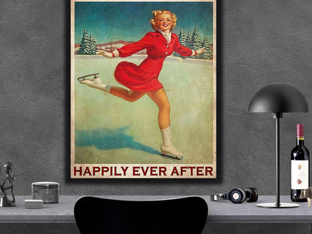 New - Skating And She Lived Happily Ever After poster, canvas