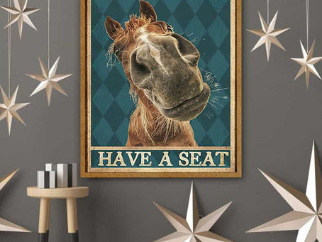 Hot - Horse Why hello sweet cheeks have a seat poster, canvas