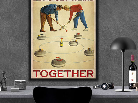 Shop - Curling Let's Get Weird Together poster, canvas