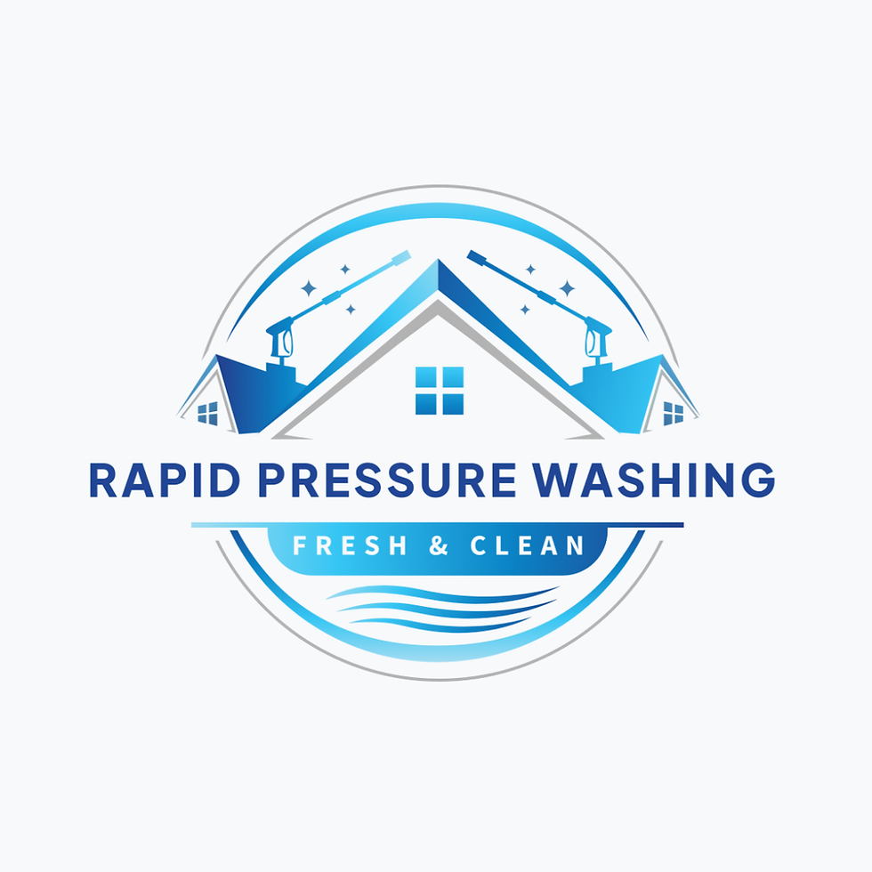 Rapid Pressure Washing Wollongong logo with house and water waves