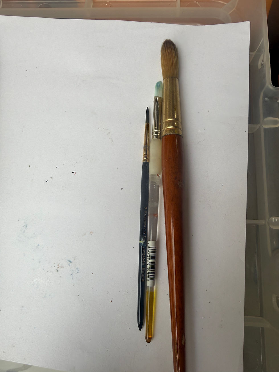 Thumbnail: Acrylic and Watercolour brushes - good condition sets of 3