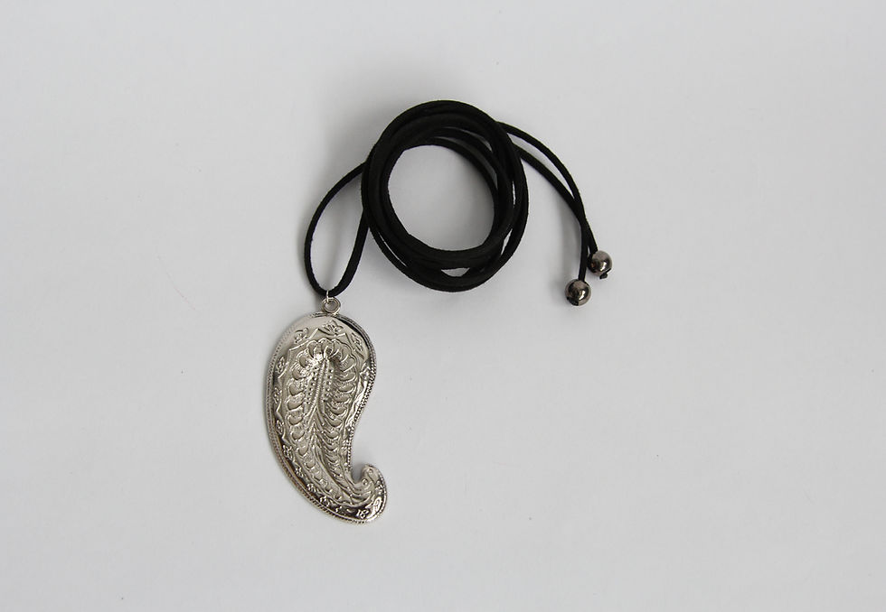 Miniatura: Colar Couro Místico Prata