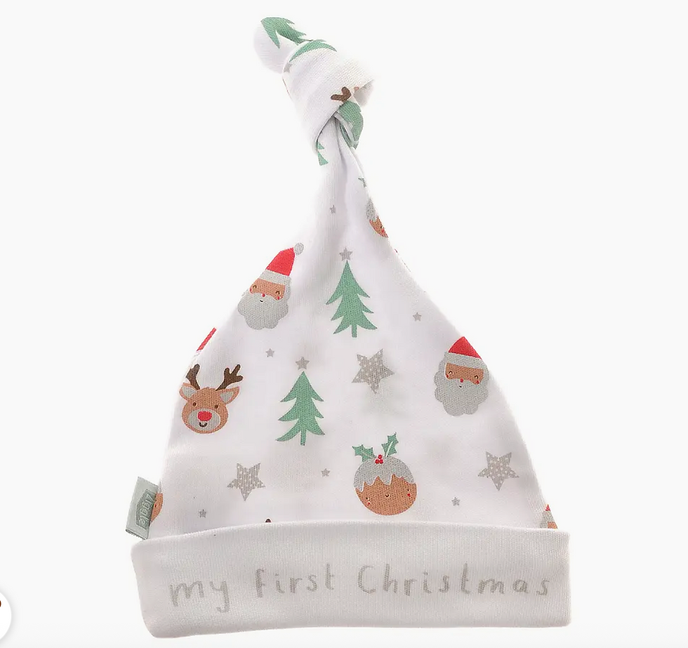 My First Christmas White Cotton Hat