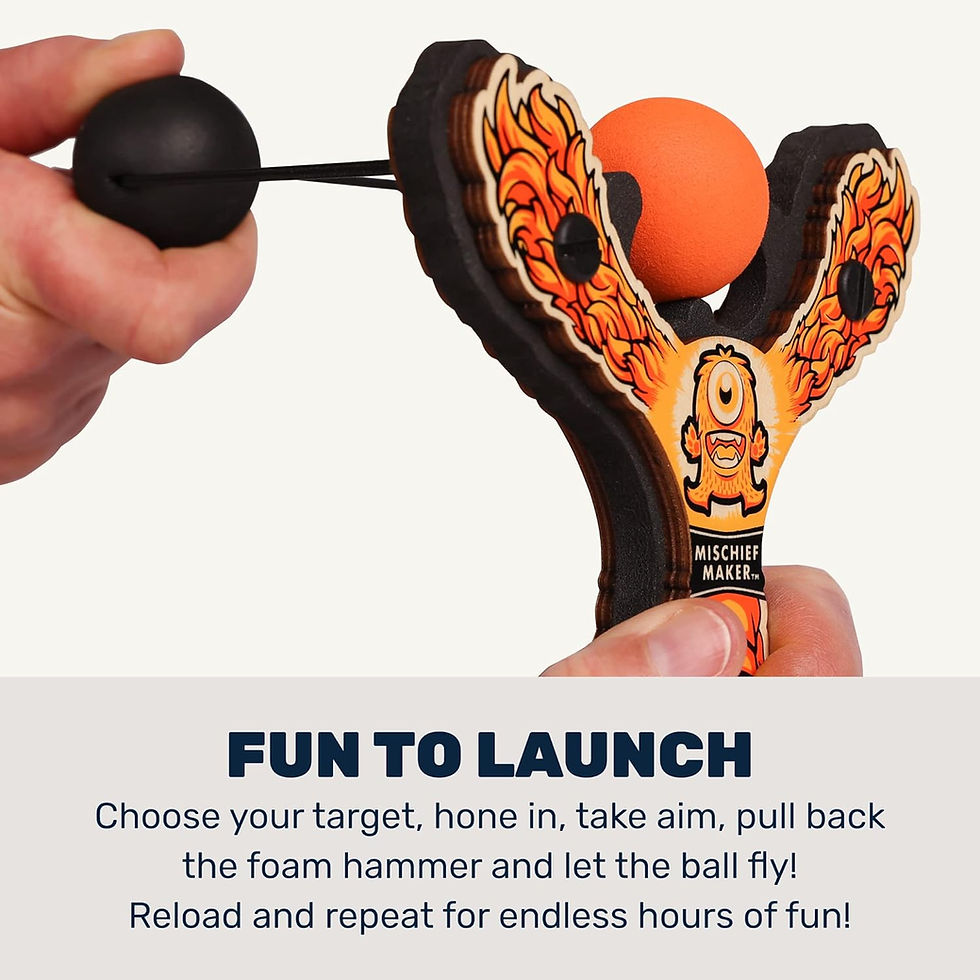 Thumbnail: Mischief Maker® Wooden Slingshot - Lil’ Monster Series - Real Wood Slingshot