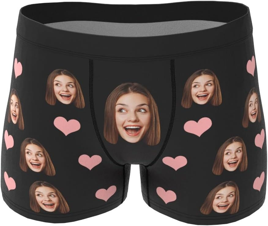 Thumbnail: VEELU Personalized Funny Boxers Briefs for Men, Custom Men's Face Underwear Box
