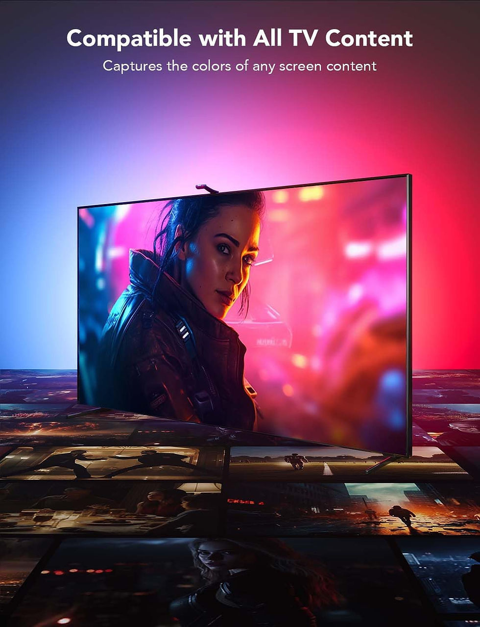 Thumbnail: Govee Envisual TV LED Backlight T2 with Dual Cameras, 11.8ft RGBIC Wi-Fi LED St