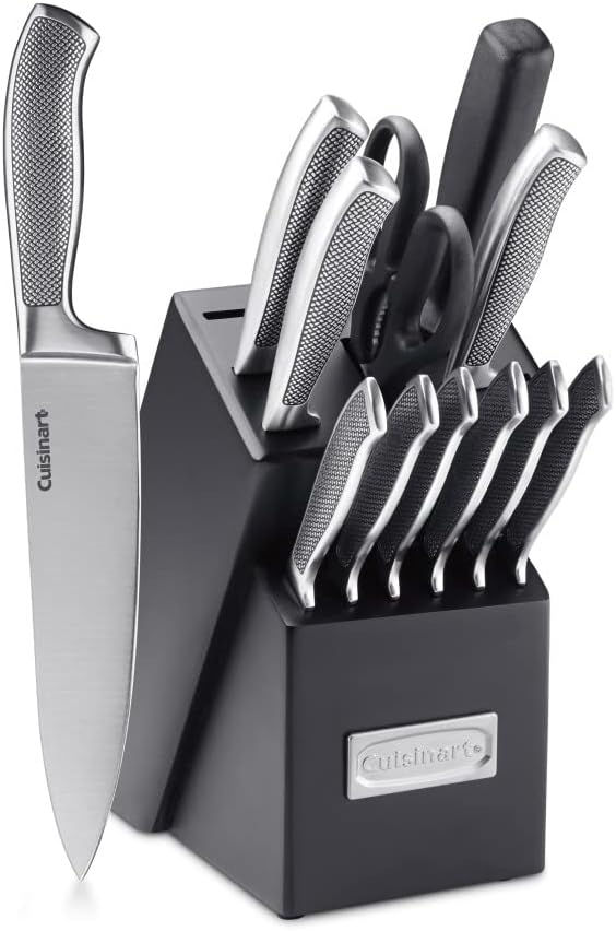 Thumbnail: CUISINART Block Knife Set, 15pc Cutlery Knife Set with Steel Blades for Precise
