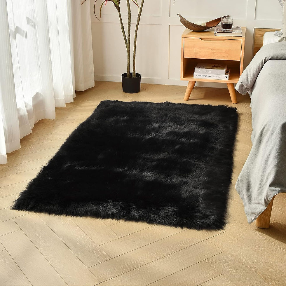 Thumbnail: duduta White Faux Sheepskin Throw Rug 2x3 ft, Fluffy Shag Fur Chair Cover Small