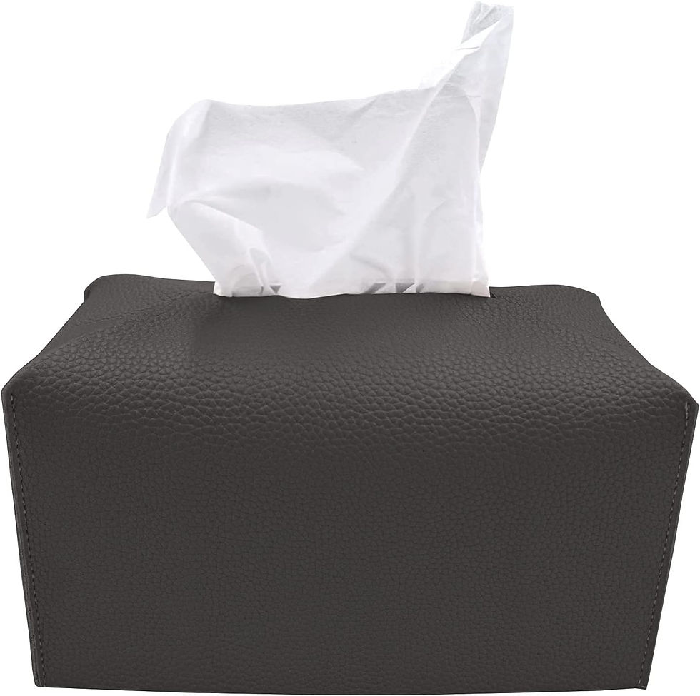 Thumbnail: Carrotez Tissue Box Cover, Refined Modern PU Leather Square Holder - Decorative