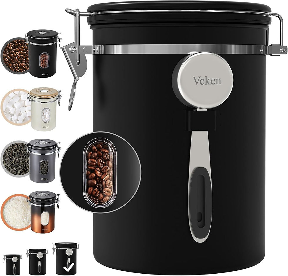 Thumbnail: Veken Coffee Sugar Canister with Window, Coffee Lover Gift Set,Airtight Stainle