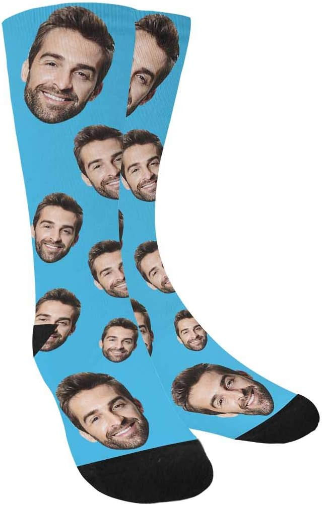 Thumbnail: Custom Socks with Faces Change Men Face Size Personalized Printed Photo Crew So