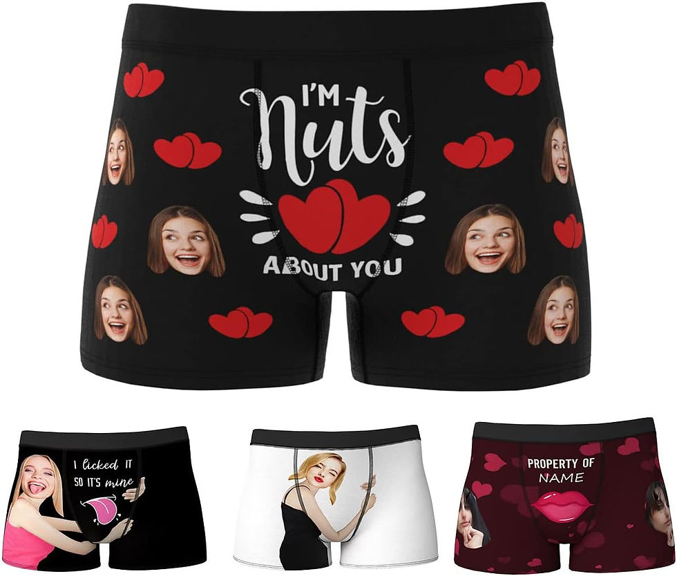 Thumbnail: VEELU Personalized Funny Boxers Briefs for Men, Custom Men's Face Underwear Box
