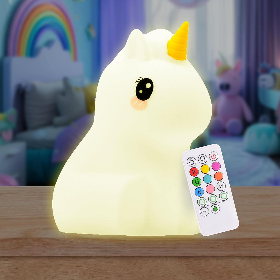Thumbnail: Lumipets Remote Control Silicone Night Light for Kids - Bear Design with 9 Soft