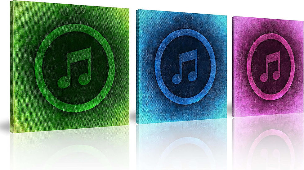 Thumbnail: 3PCS Music Canvas Wall Art Abstract Musical Notes Print Colorful Soundwave Artw