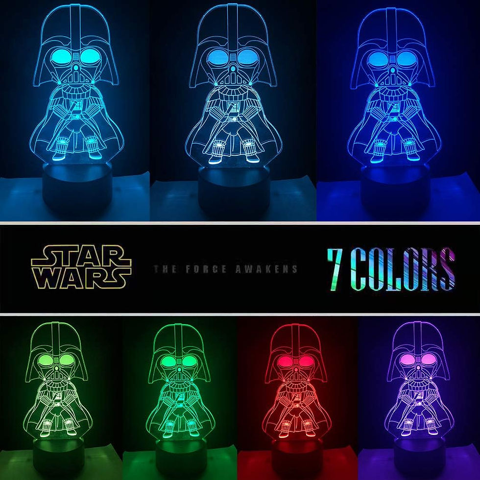Thumbnail: Manco 3 Pattern 3D Illusion Star Wars Night Light for Kids, 16 Color Change Dec