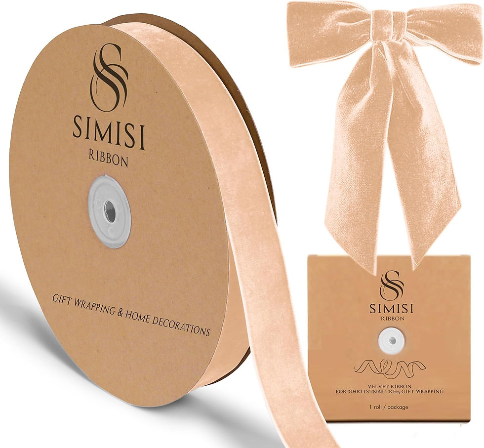 Thumbnail: Burgundy Velvet Ribbon 1'' 25 Yards for Christmas Tree, Gift Wrapping, Flower B