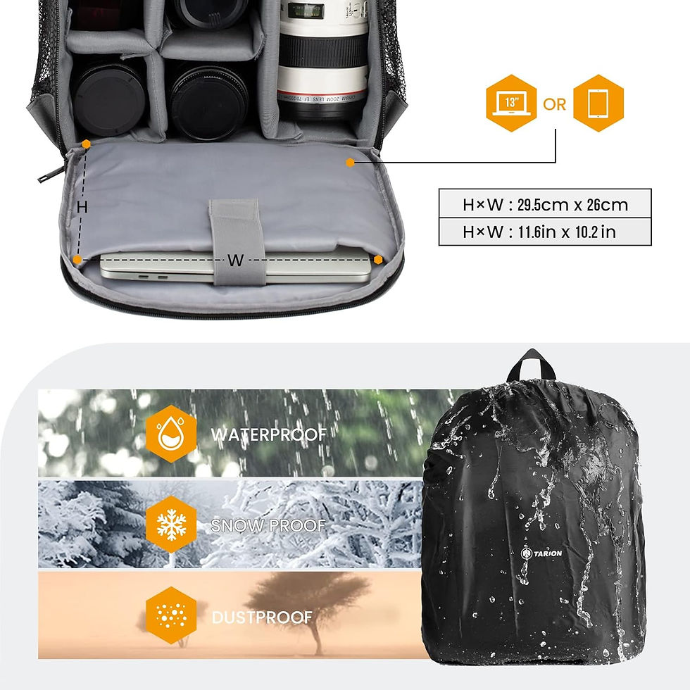 Thumbnail: TARION Camera Backpack Bag Small - Professional DSLR Camera Bag Photography Bac
