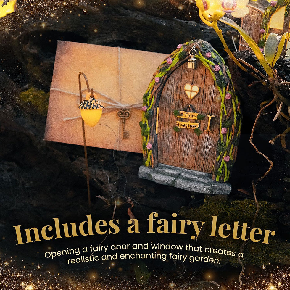 Thumbnail: Opening Fairy Door and Window with Light, Fairy Doors for Trees Outdoor, Fairy 