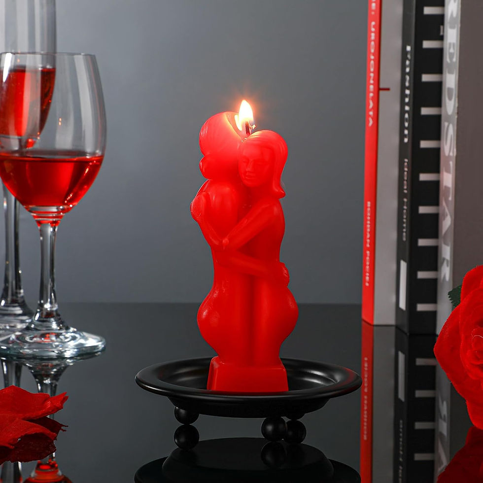 Thumbnail: Lovers Candle with Holder Valentines Couple Hugging Sweetheart Lover Figure Rit