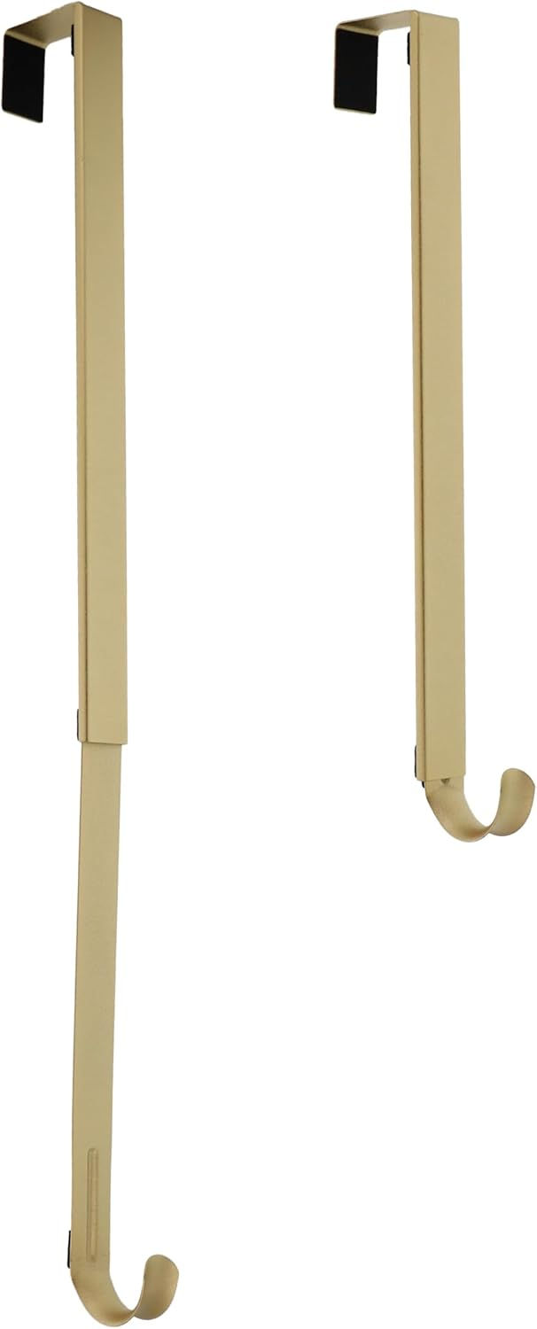 Thumbnail: Haute Decor Adapt Adjustable Wreath Hanger (Textured Gold) - Over The Door Wrea