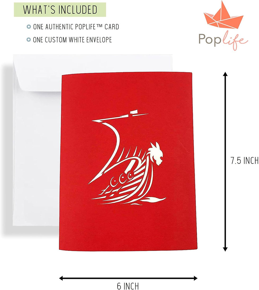 Thumbnail: PopLife® Warrior Viking Ship 3D Pop Up Card for All Occasions - Happy Annivers