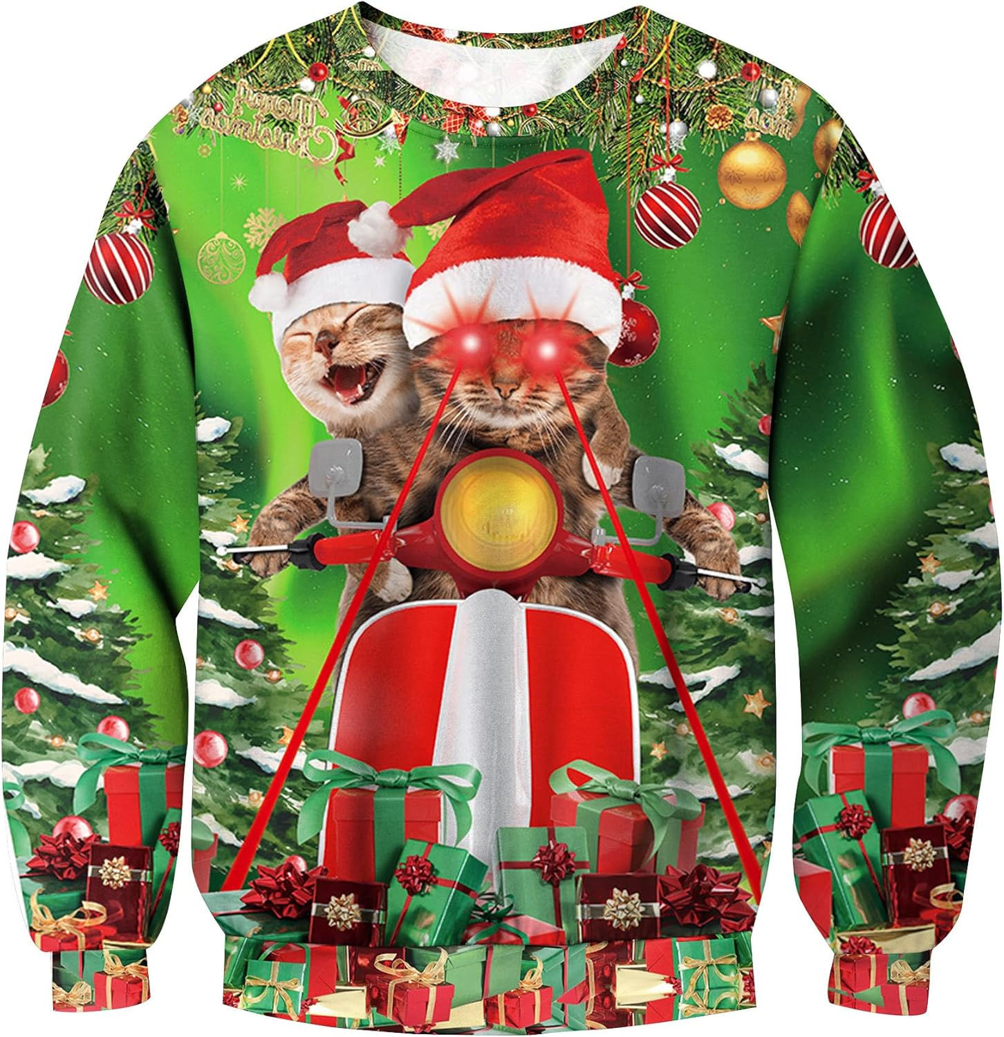 For G and PL Unisex Christmas Ugly Funny 3D Print Sweatshirt Crew Neck Pullover