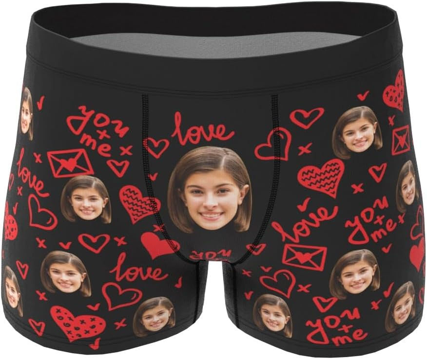 Thumbnail: VEELU Personalized Funny Boxers Briefs for Men, Custom Men's Face Underwear Box