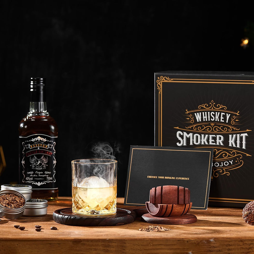 Thumbnail: Whiskey Smoker Kit with Torch - 6 Flavors Wood Chips, 2 Glasses, 2 Ice Ball Mol