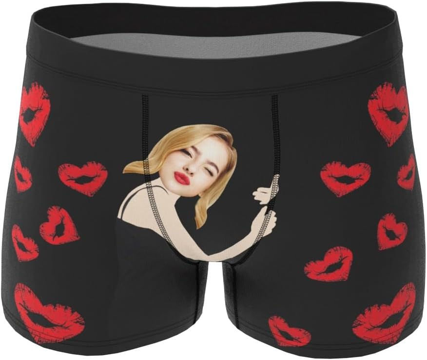 Thumbnail: VEELU Personalized Funny Boxers Briefs for Men, Custom Men's Face Underwear Box
