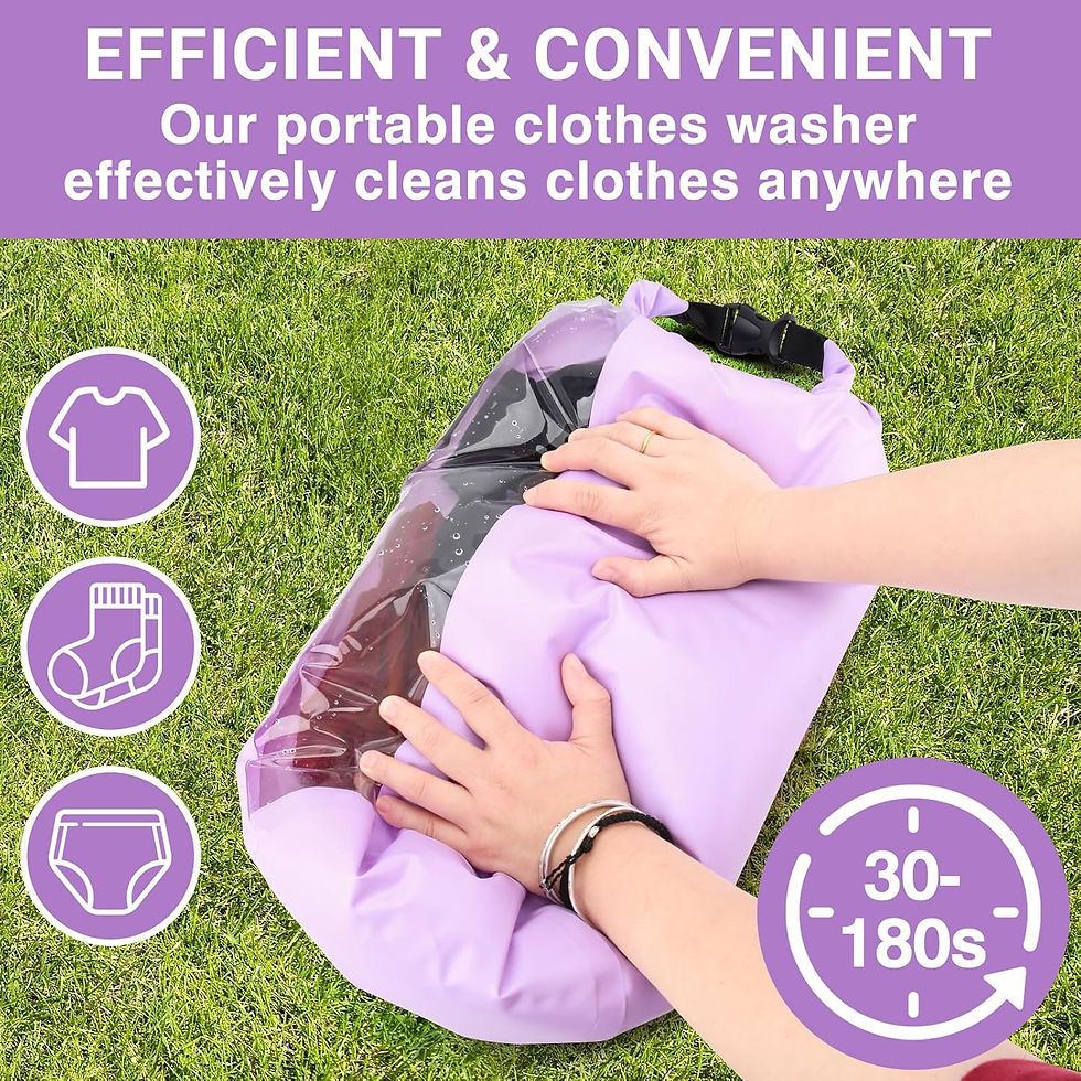 Thumbnail: Travel Washing Machine & Retractable Clothesline - Hand Washing Machine & Porta
