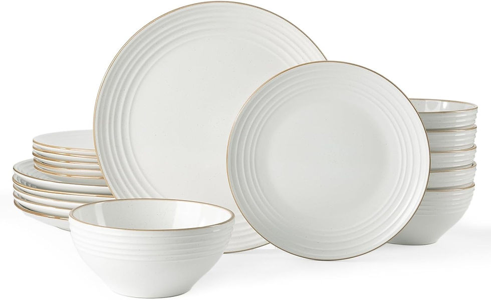 Thumbnail: Famiware Jupiter Dinnerware Set, Plates and Bowls Dish Sets for 4 (12 Pieces), 