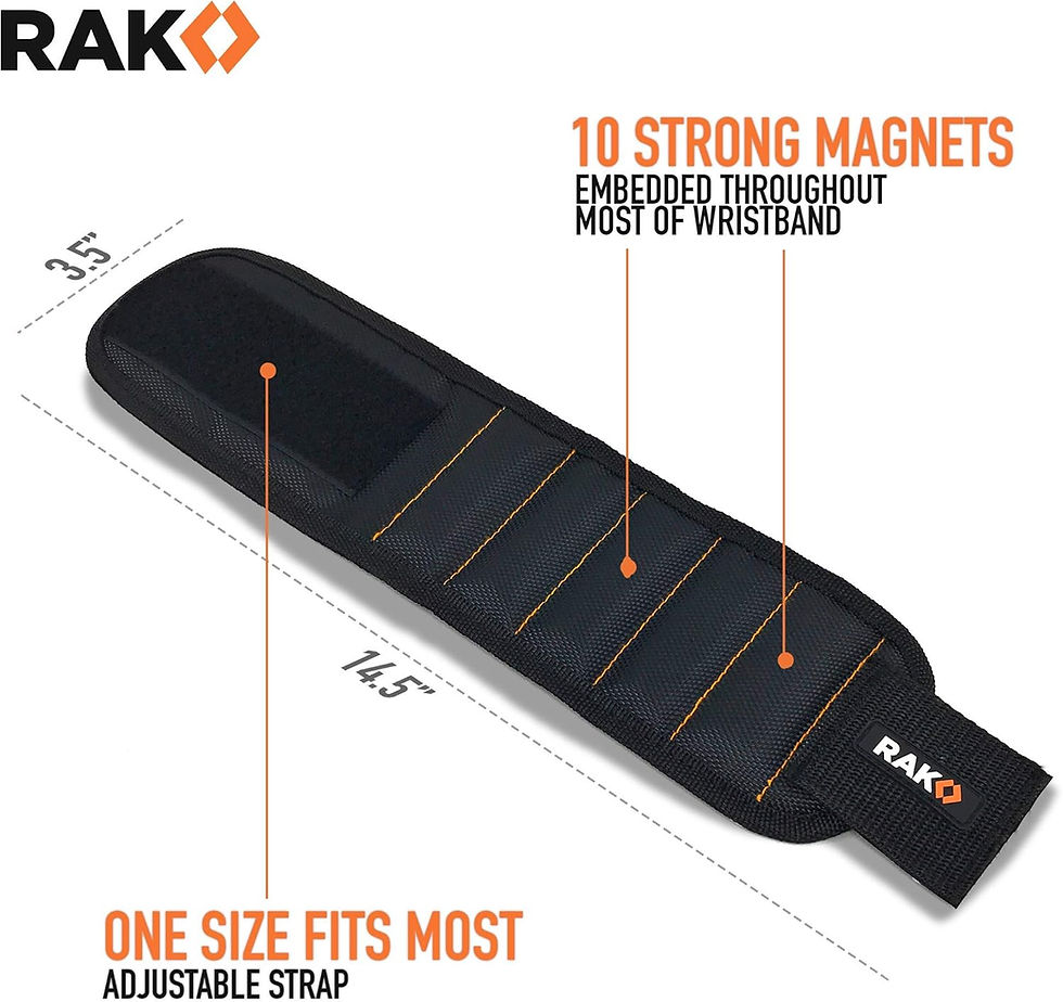 Thumbnail: RAK Magnetic Wristband for Holding Screws, Nails, Drill Bits for Men - Premium 