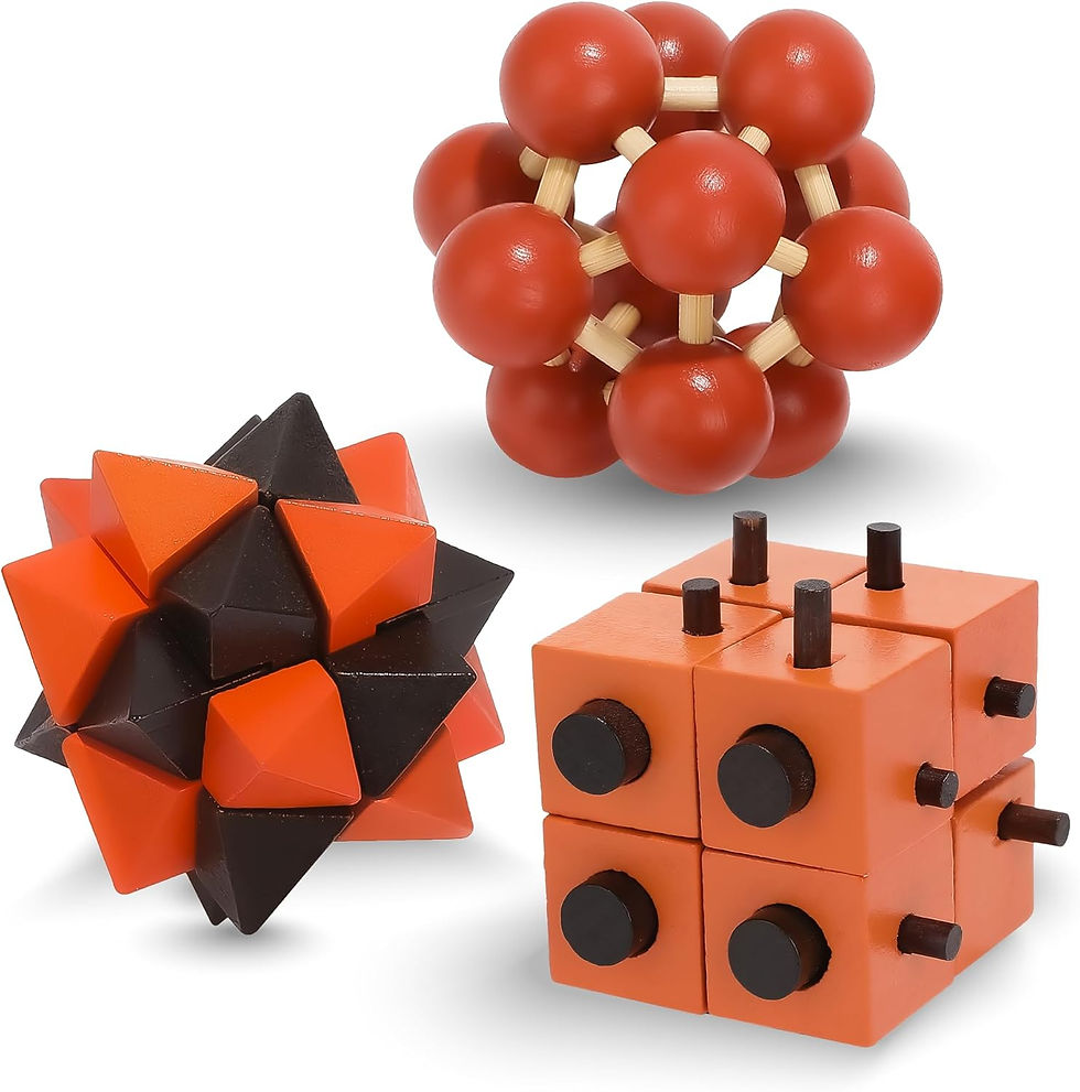 Thumbnail: Original 3D Wooden Brain Teaser Puzzle: Engaging 3D Puzzle Box for Kids 8-12 & 