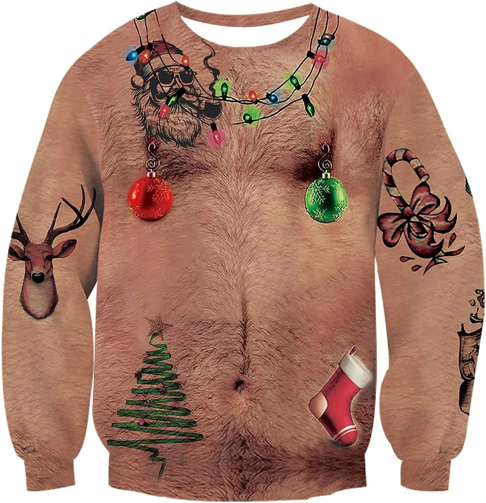 Thumbnail: Idgreatim Unisex Ugly Christmas Crewneck Sweatshirt Novelty 3D Graphic Long Sle