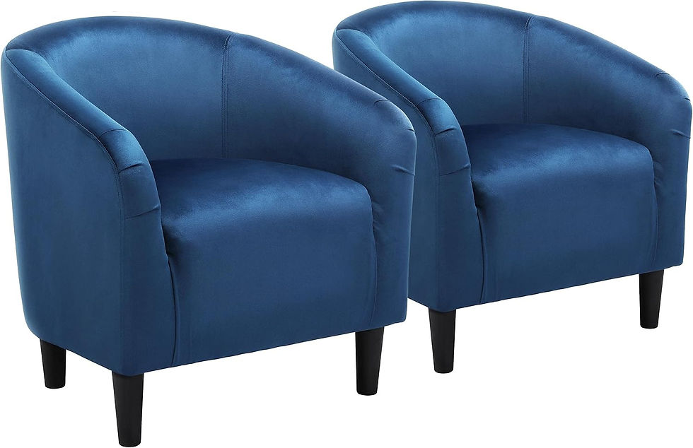 Thumbnail: Yaheetech Barrel Chairs, Furry Accent Chairs with Soft Padded Armrest for Livin