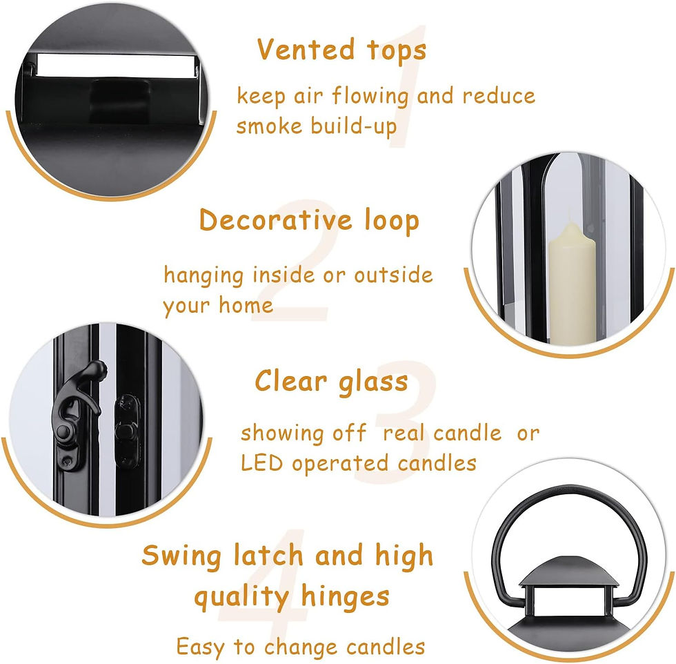 Thumbnail: Bdor 2 Pack Large Luxury Lantern Decorative Tall 20 Inches Black Metal Hurrican