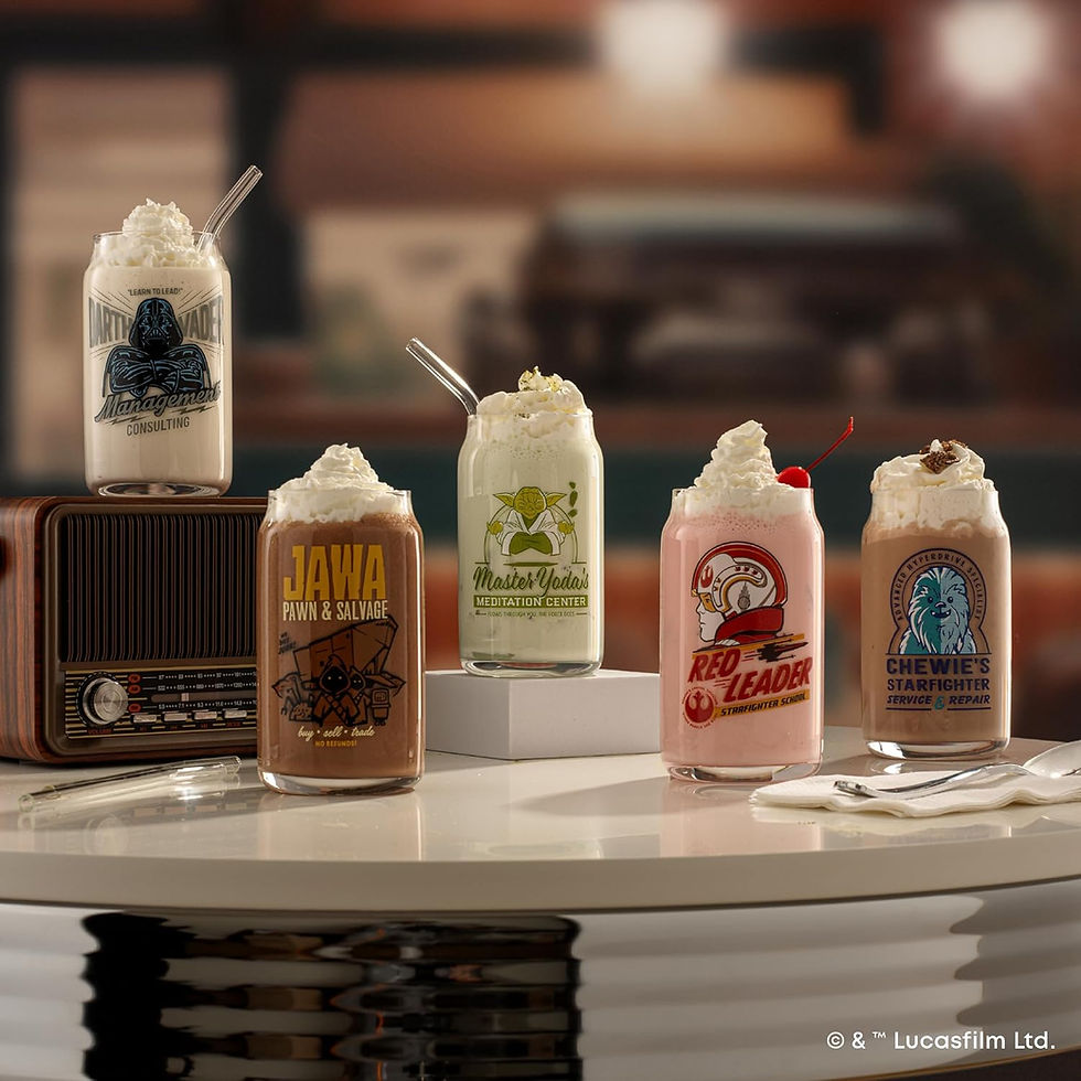 Thumbnail: JoyJolt Star Wars Retro Vintage Collection 16.9oz Glass Tumblers - Featuring Da