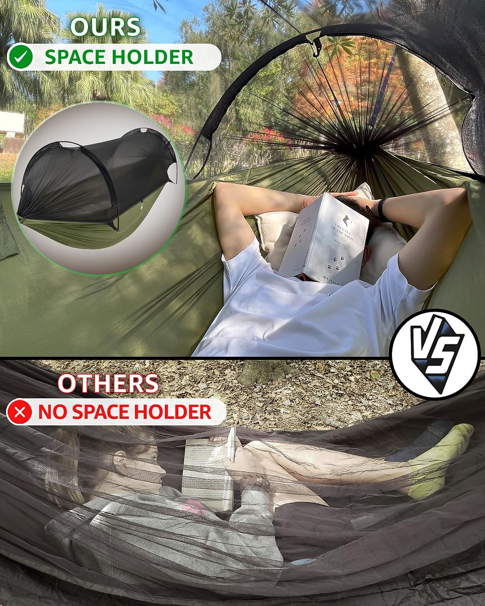 Thumbnail: ADVOKAIR Camping Hammock with Mosquito Net Up to 500lbs, Ultralight and Portabl