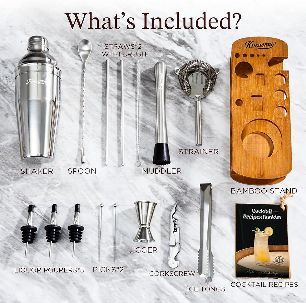 Thumbnail: KITESSENSU Cocktail Shaker Set Bartender Kit with Stand | Bar Set Drink Mixer S