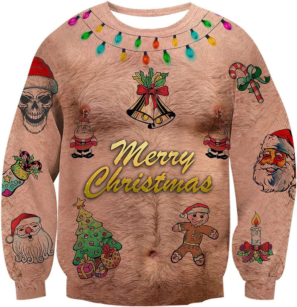 Thumbnail: Ahegao Unisex Ugly Christmas Sweater 3D Printed Funny Graphic Pullover Sweatshi