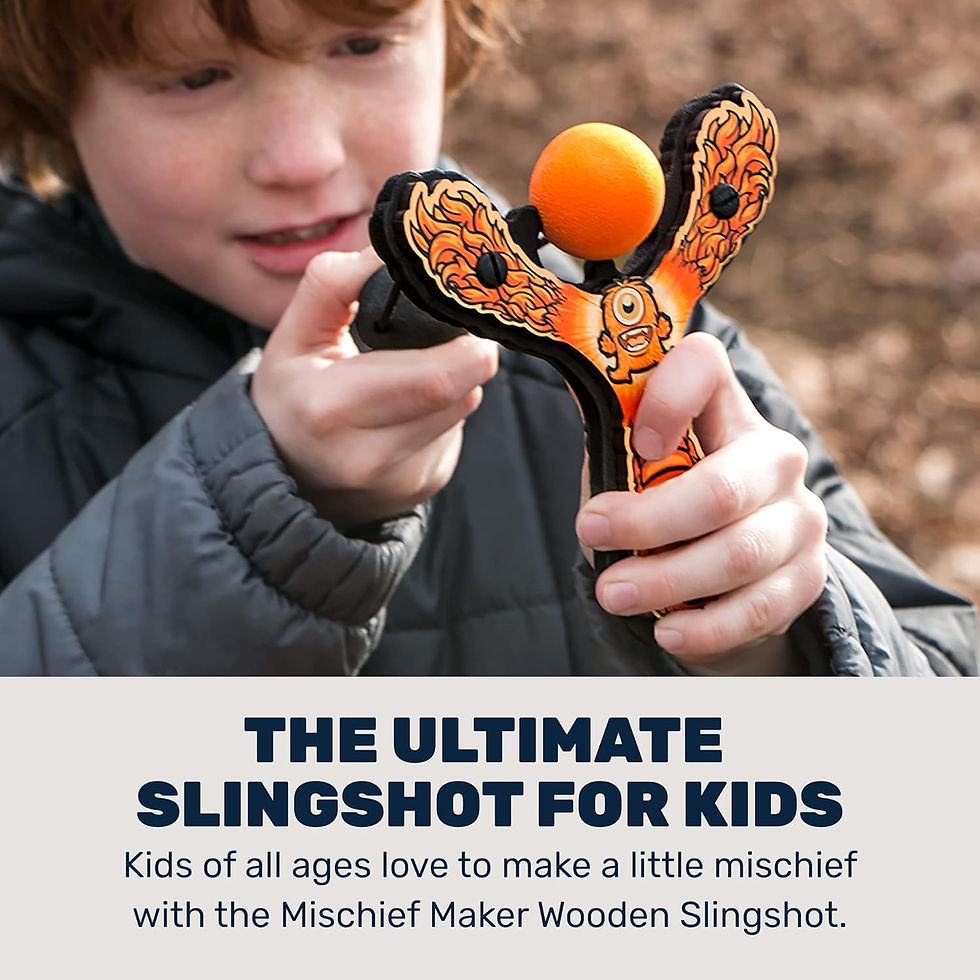 Thumbnail: Mischief Maker® Wooden Slingshot - Lil’ Monster Series - Real Wood Slingshot