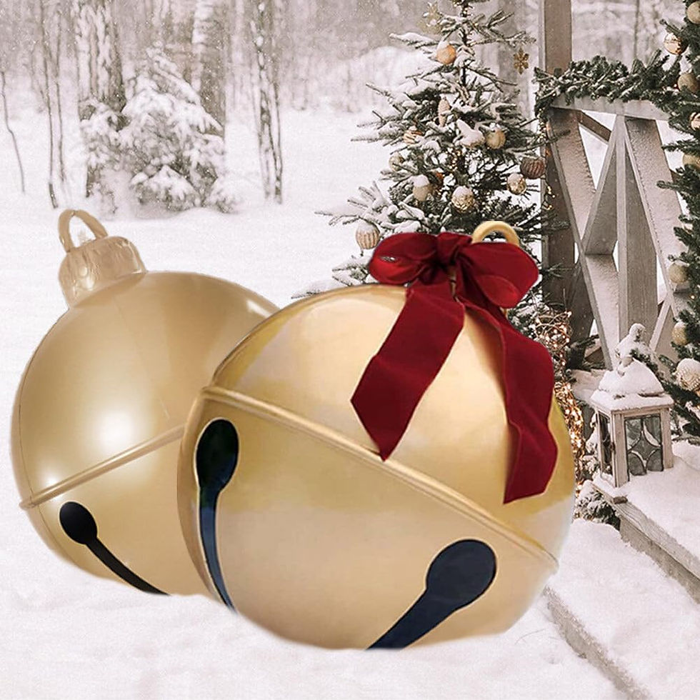 Thumbnail: BALRAJ 2PCS Inflatable Christmas Ball 23.6IN Giant Jingle Bell Inflatable Ball 